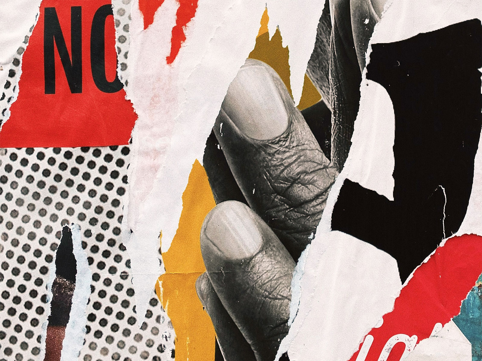 Närbild på ett kollage.