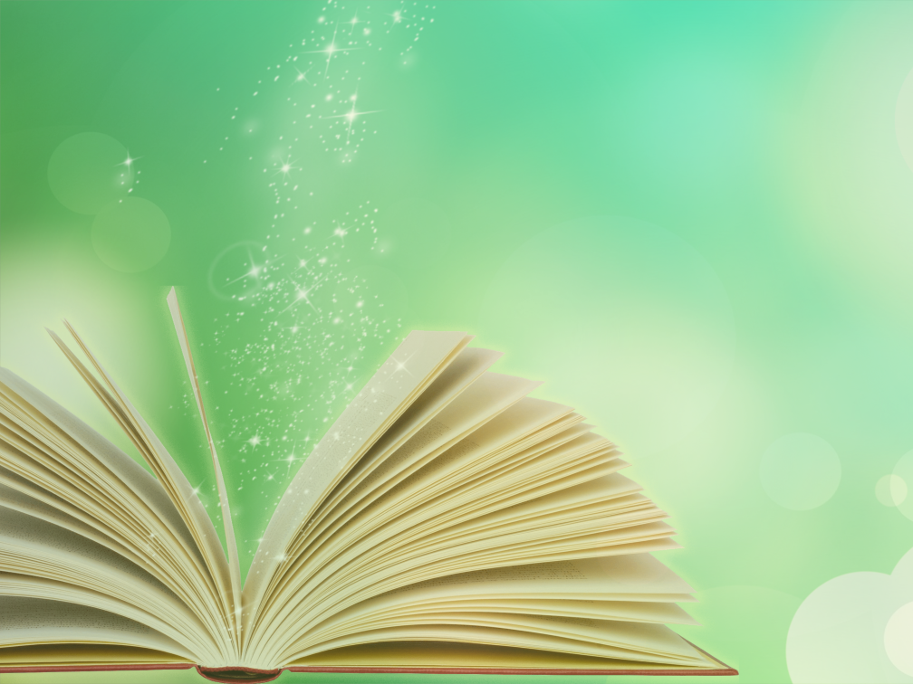 Uppslagen bok mot ljusgrön bakgrund