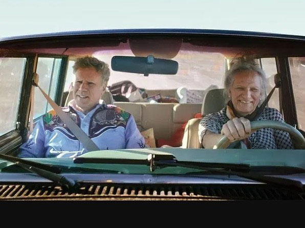 Will Ferrell och Harper Steele sitter i en bil.