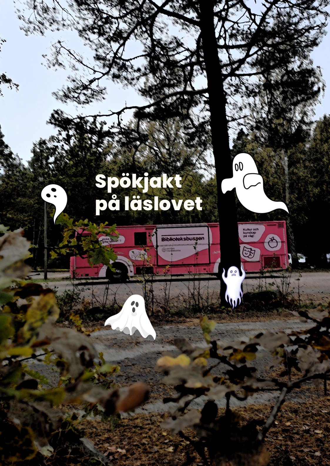 Spökjakt på läslovet med biblioteksbussen