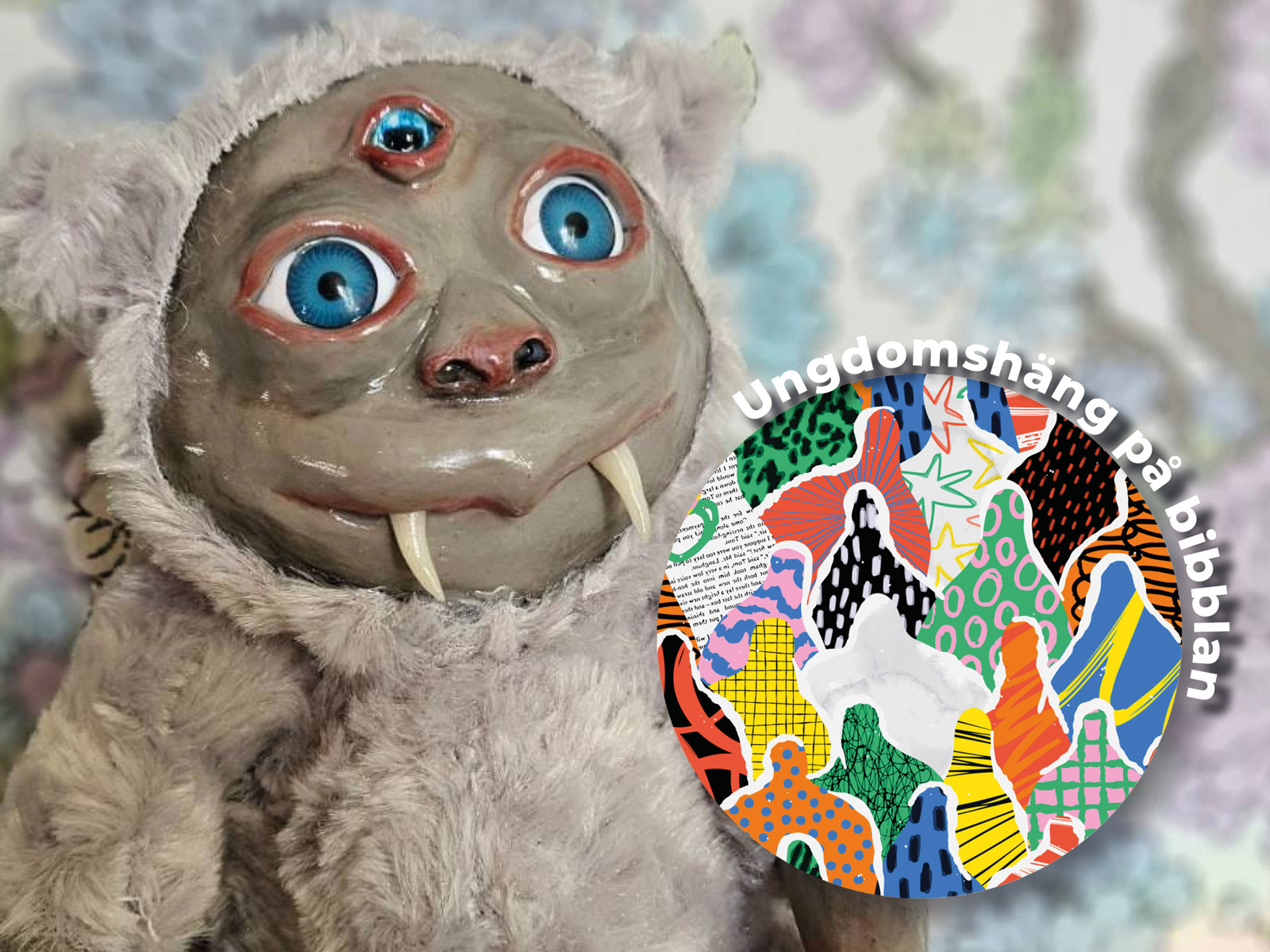 Nalle med monsteransikte.